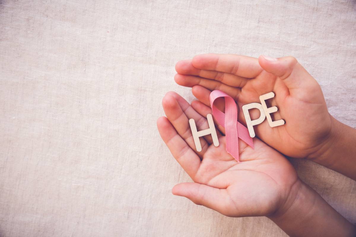 concept image of hope and staying in positive in cancer treatment