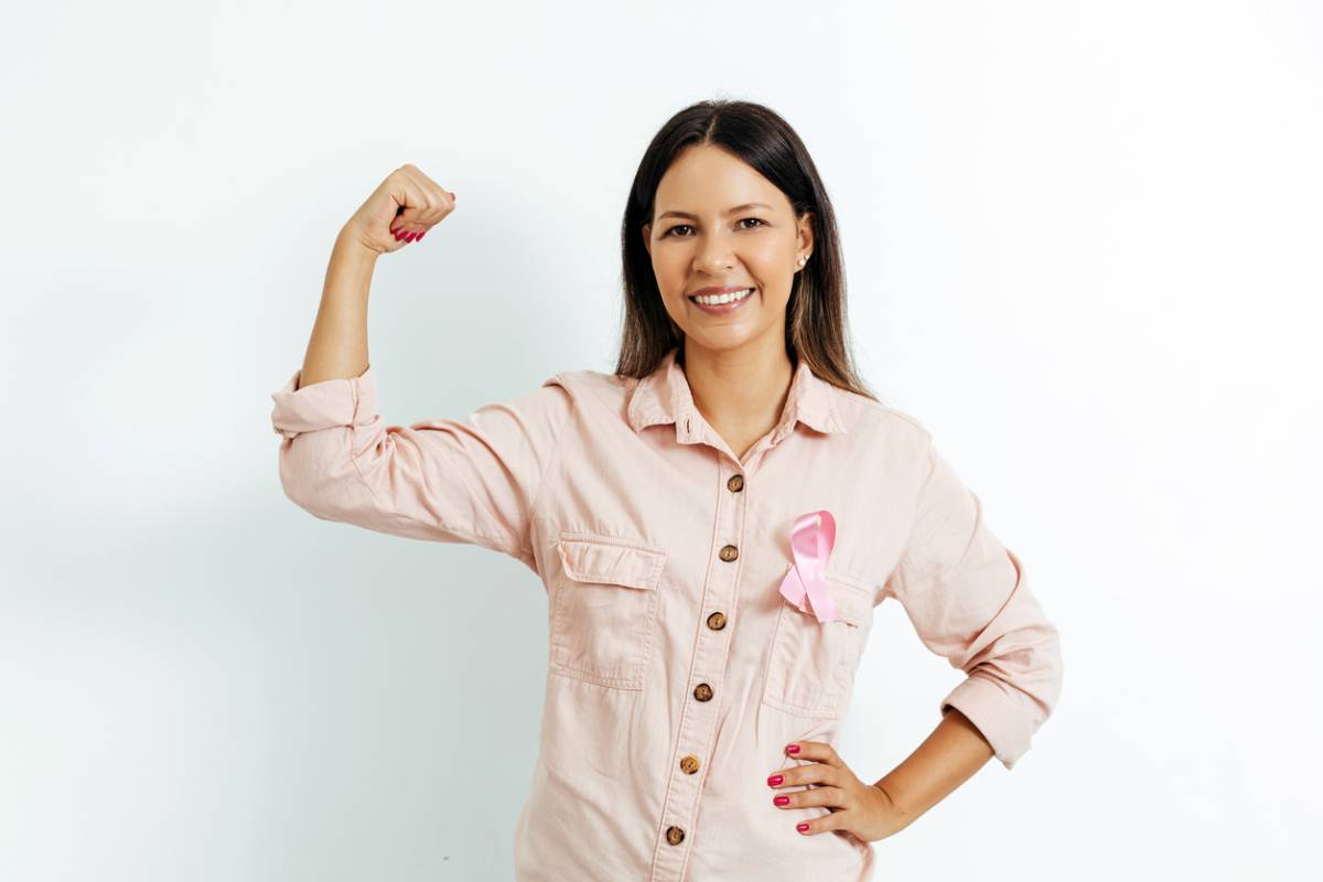 concept of woman knowing about breast cancer
